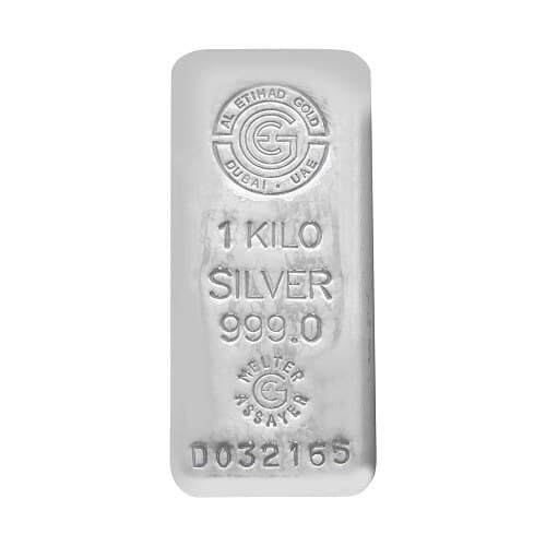 Al Etihad 1 kg silver cast bar — manufacturer product photograph
