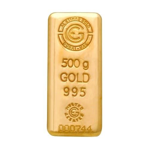 Al Etihad 500 g gold cast bar — manufacturer product photograph