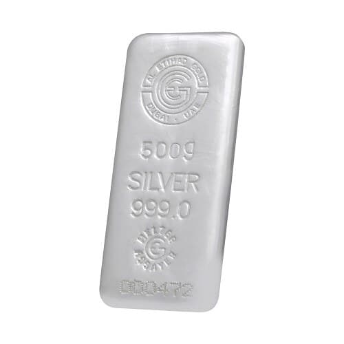 Al Etihad 500 g silver cast bar — manufacturer product photograph