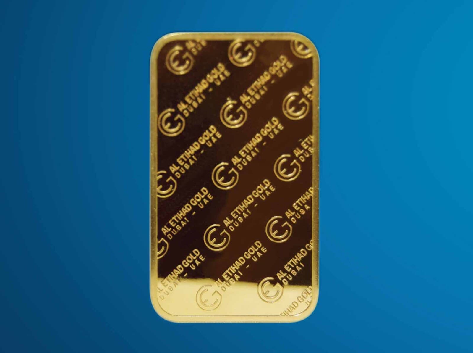 Al Etihad AEG logo minted bar — manufacturer product photograph