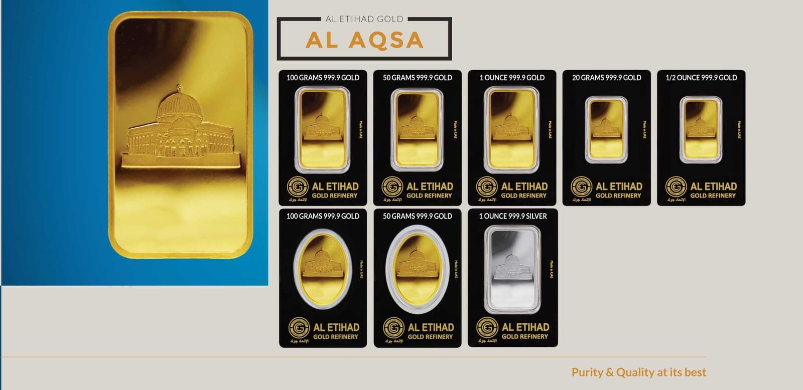 Al Etihad Al-Aqsa minted bar — manufacturer product photograph