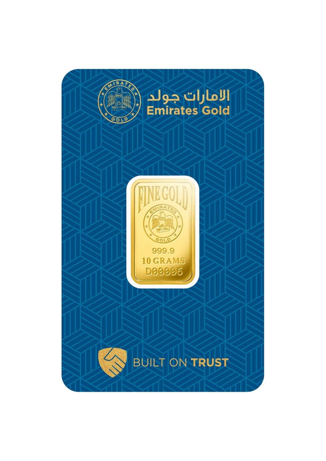 Emirates Gold minted gold bar — 10 g — manufacturer product photograph