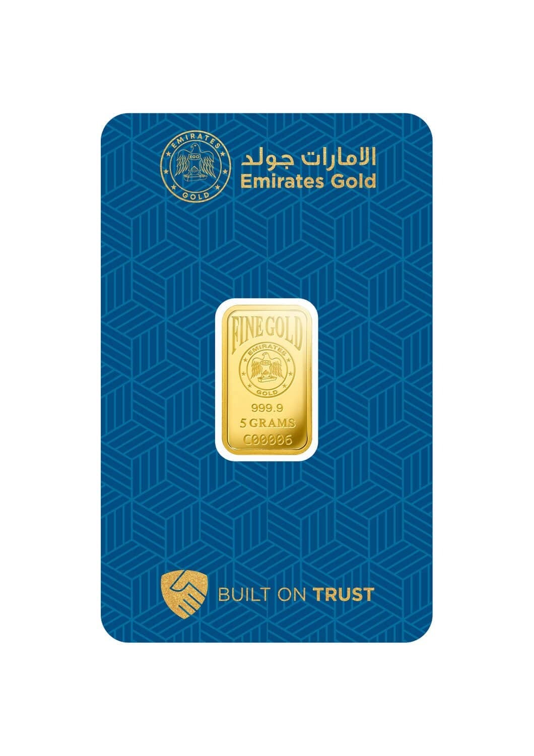 Emirates Gold minted gold bar — 5 g — manufacturer product photograph