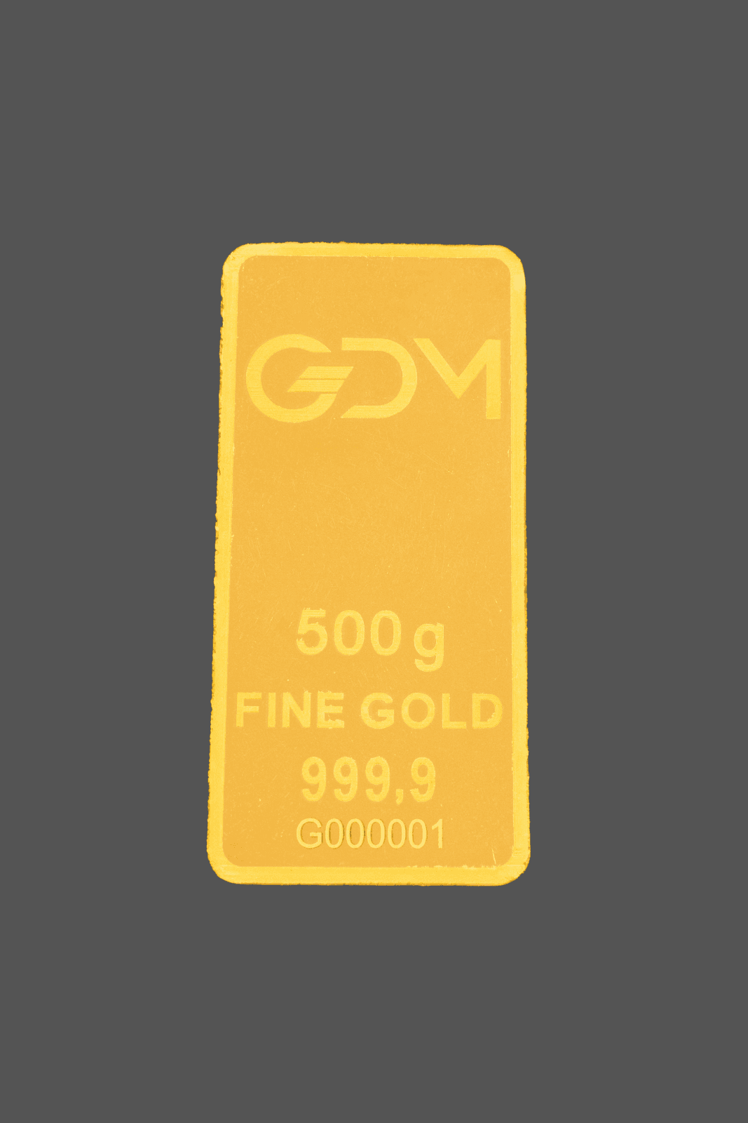 Gold Metal DMCC 500 g gold blister bar — manufacturer product photograph