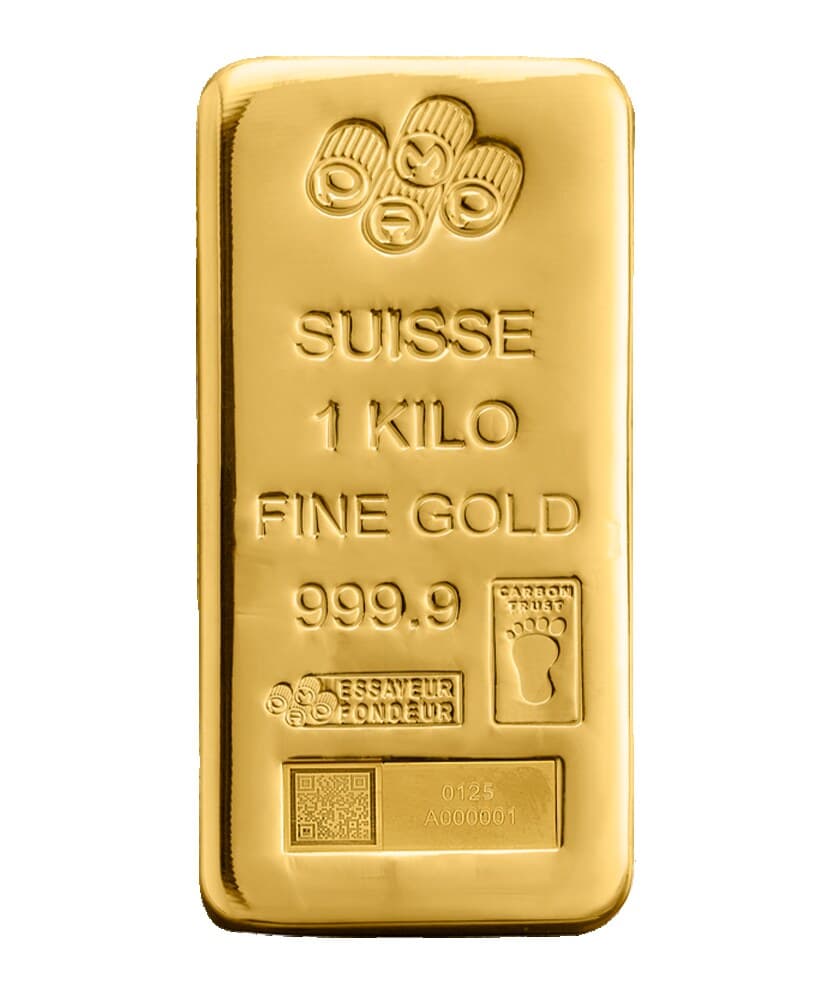 PAMP 1 kg gold cast bar — carbon-neutral / carbon-measured — manufacturer product photograph