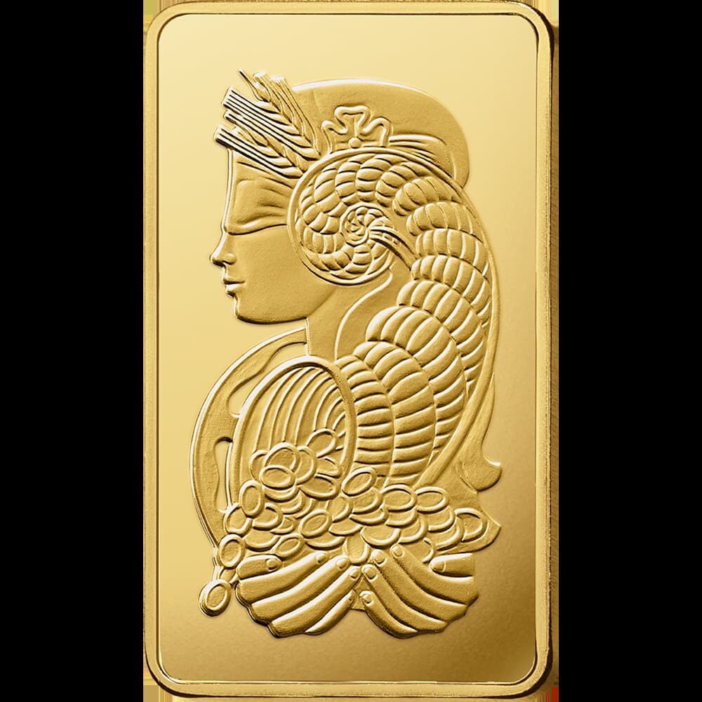 PAMP Lady Fortuna gold minted bar — 250 g — manufacturer product photograph