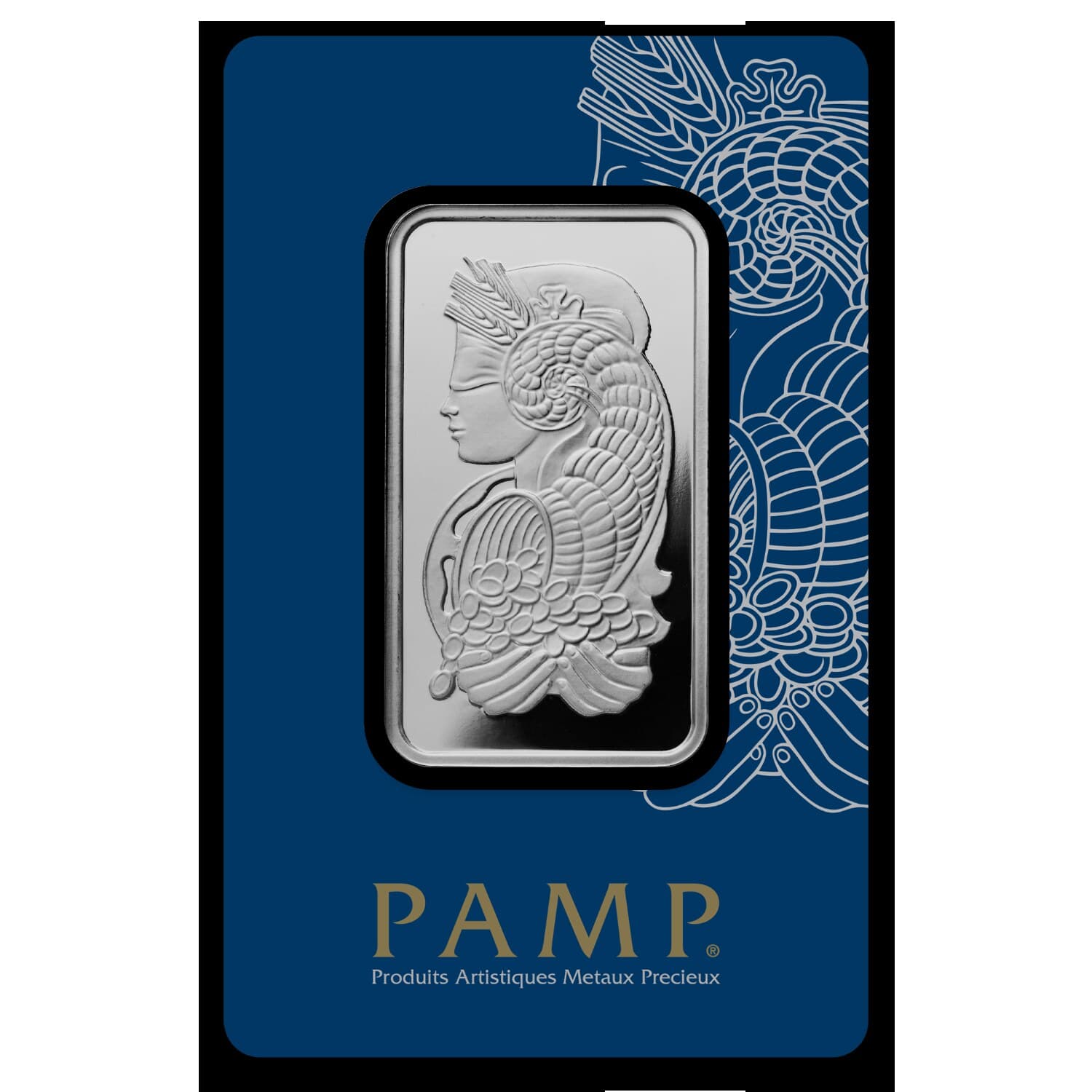 PAMP Lady Fortuna 1 oz pure silver bar — manufacturer product photograph